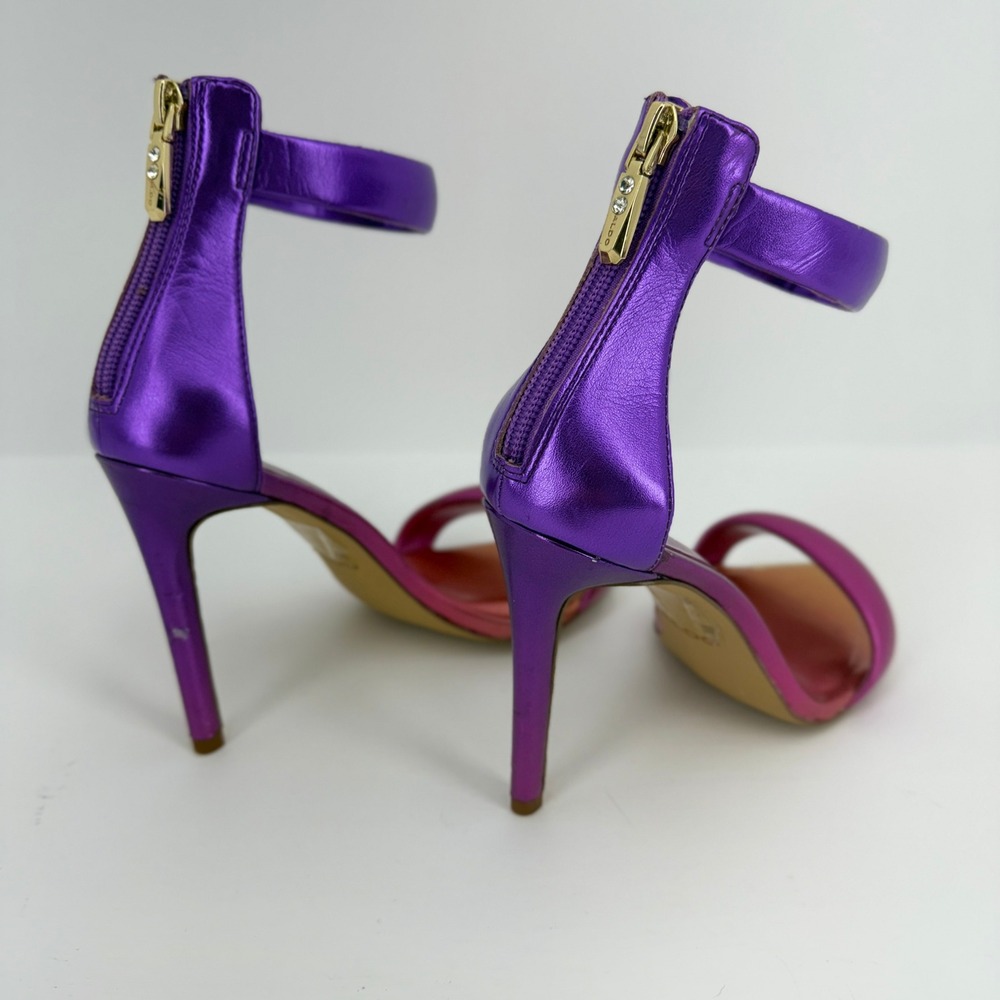 Aldo Womens Ombre Metallic Stiletto Sandals Purple Pink Gold Pointed Toe‎ Size 8 - Picture 8 of 13